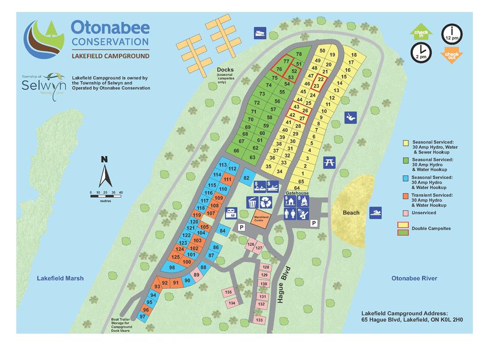 Lakefield Campground Map